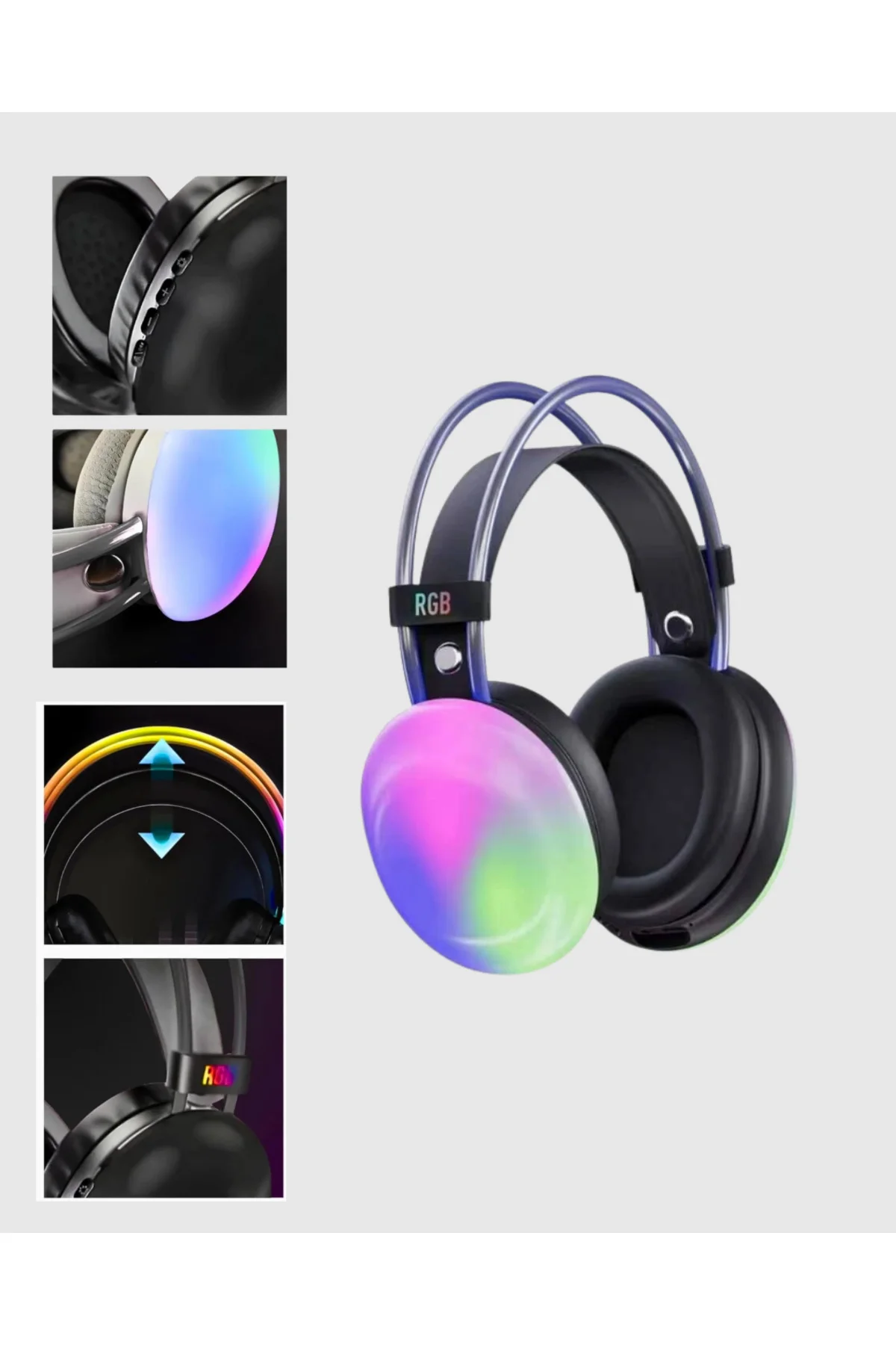 Ergonomik RGB Bluetooth Kulaklık 3D Ses - Lisinya