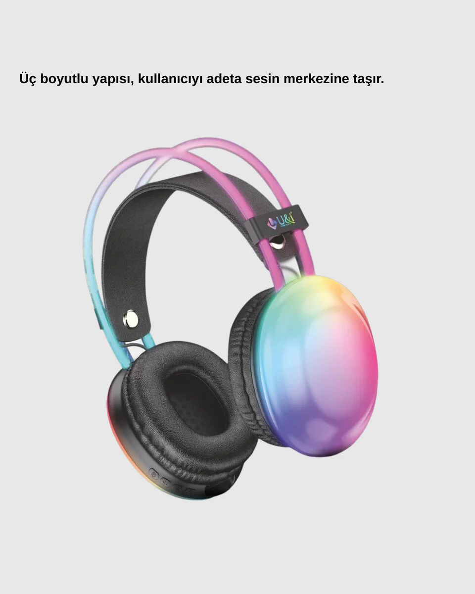Ergonomik RGB Kablosuz Kulaklık 3D Ses - Oyun ve Müzik İçin Yüksek Performanslı Çözüm