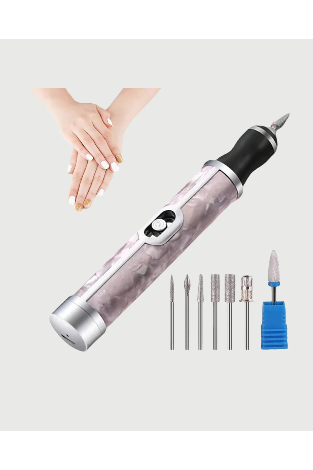 Ergonomik Saplı 20.000 RPM Hız Kontrollü Manikür Pedikür Makinesi