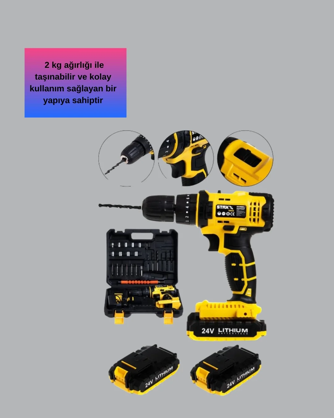 Ergonomik Tasarımlı 12V Matkap | 2 Vitesli, LED Aydınlatmalı ve Dayanıklı Ergonomik Tasarımlı 12V Matkap | 2 Vitesli, LED Aydınlatmalı ve Dayanıklı