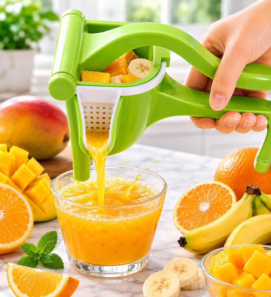 Ergonomik Tasarımlı El ile Meyve Sıkacağı - Pratik Mutfak Aleti