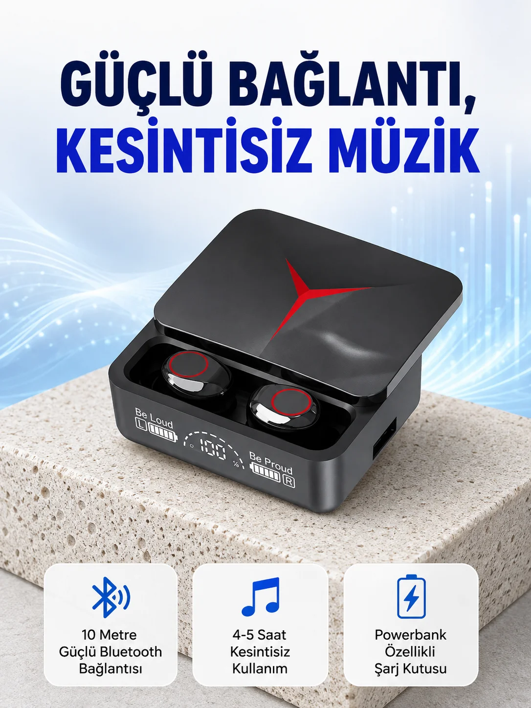 Ergonomik Tasarımlı Kablosuz Bluetooth Kulaklık – Yüksek Ses Performansı Yeni Nesil
