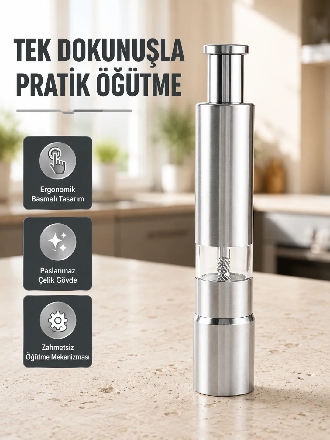 Ergonomik Tasarımlı, Nem Geçirmez Kapaklı Baharat Öğütücü Fiyatı, Yorumları ve Özellikleri