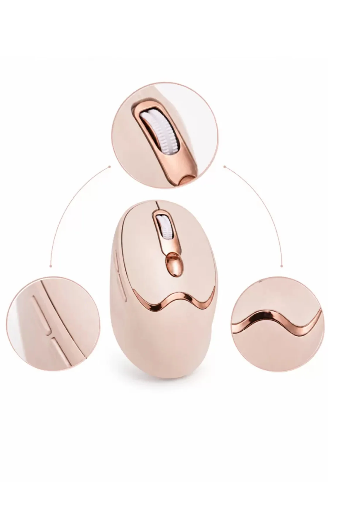 Ergonomik Tasarımlı Kablosuz Mouse Bluetooth ve USB Alıcılı