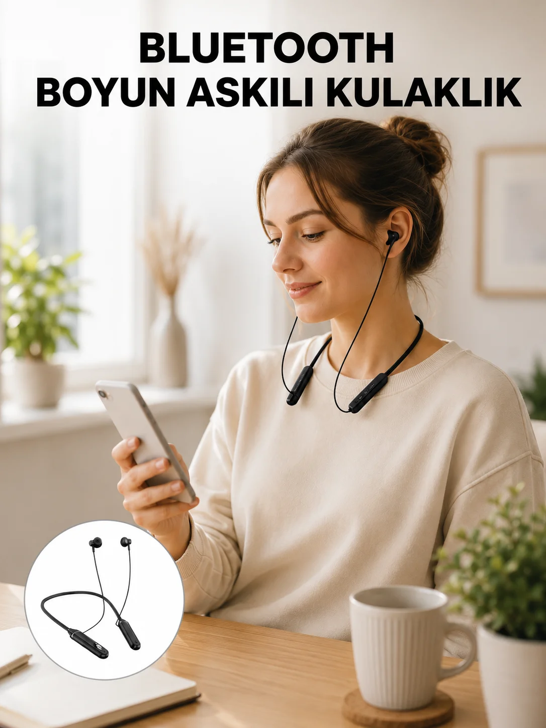Ergonomik Tasarımlı Bluetooth Kulaklık – Gürültü Azaltmalı, Manyetik Yeni Nesil