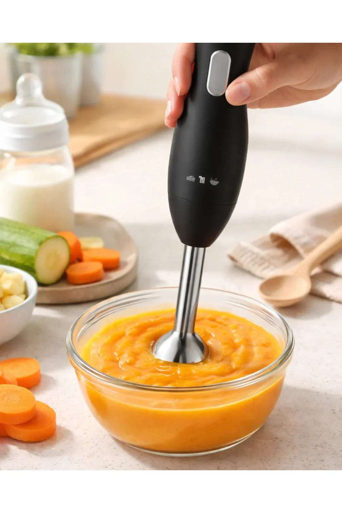 Ergonomik Tasarımlı El Blenderı Paslanmaz Çelik Metal Blender Ayağı Ergonomik Tasarımlı El Blenderı Paslanmaz Çelik Metal Blender Ayağı