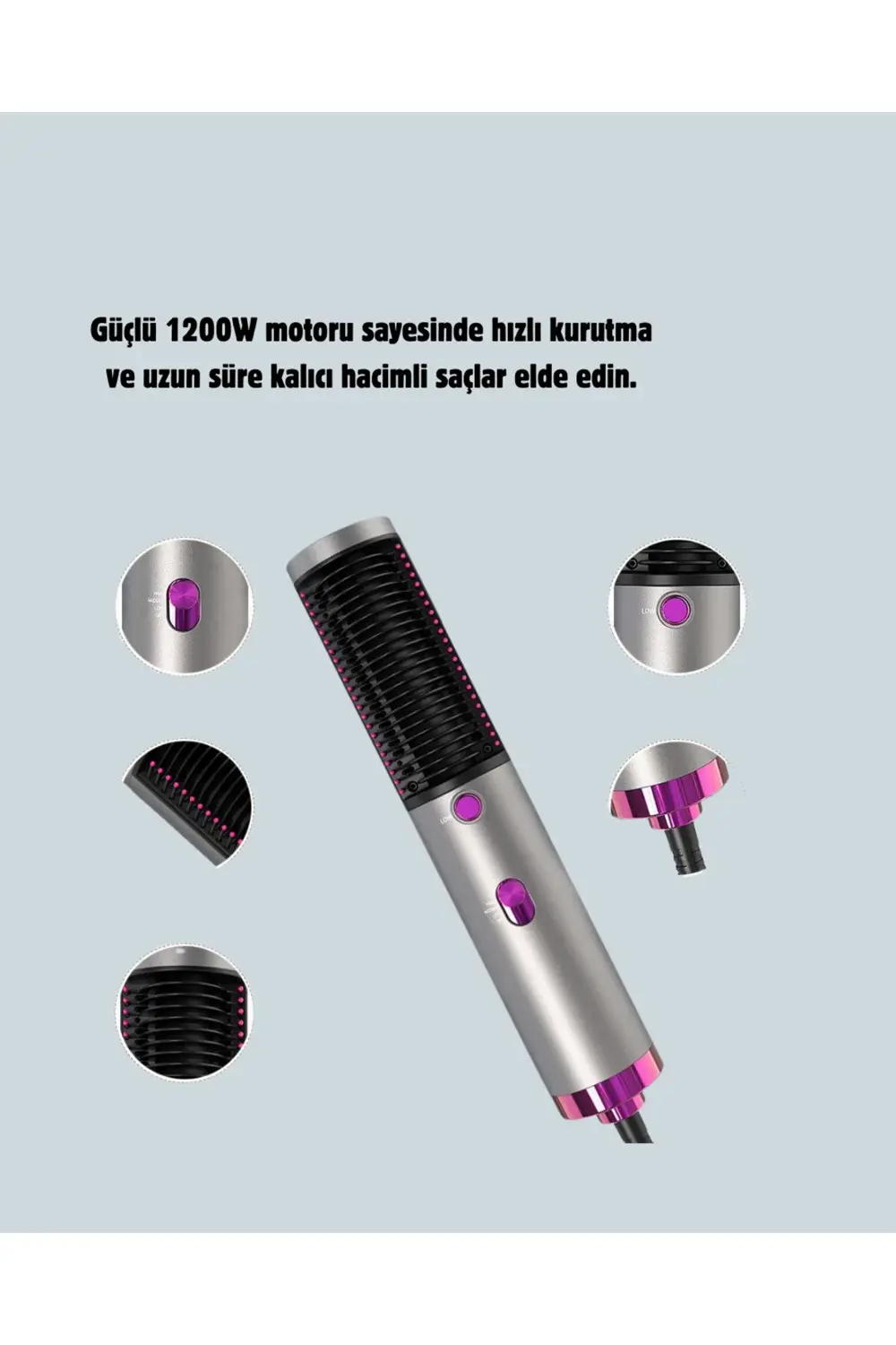 Ergonomik Tasarımlı Hafif ve Taşınabilir Sıcak Hava Fırçası