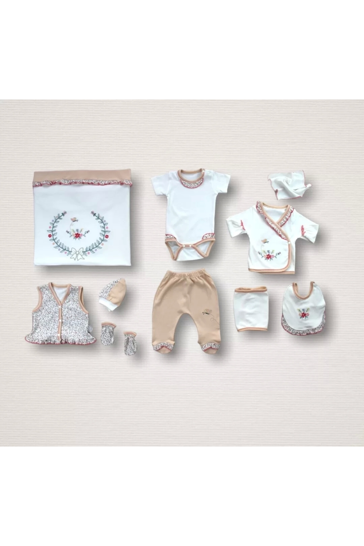 Babybird Erguvan Taç Nakişli Kiz Bebek 10Lu Zibin Takimi Hastane Çikişi Na