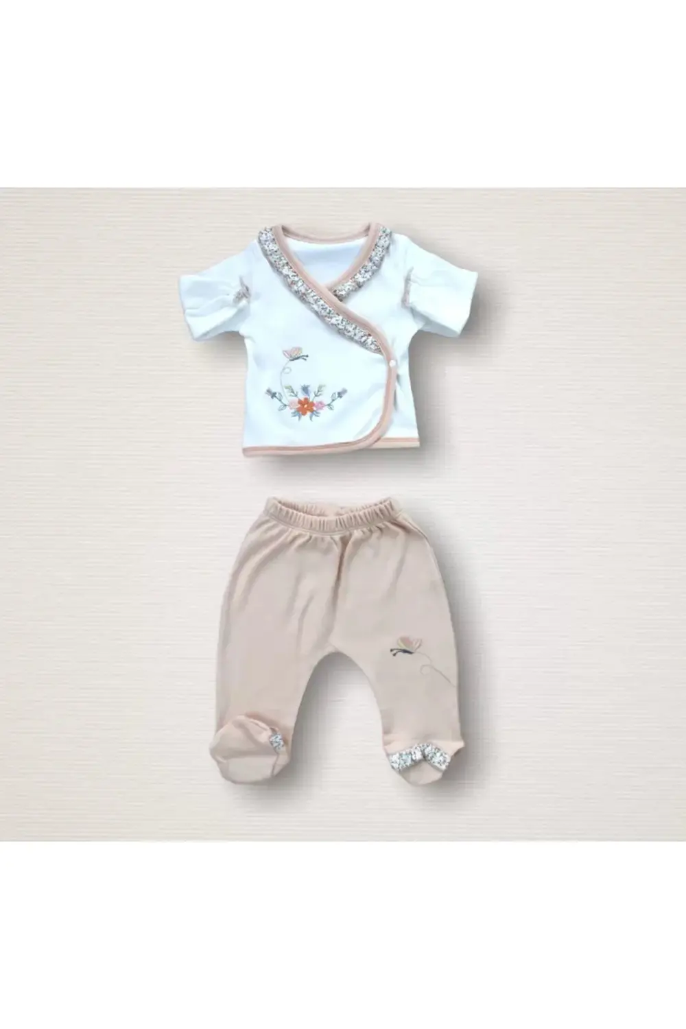 Erguvan Taç Nakışlı Kız Bebek 10lu Zıbın Takımı Hastane Çıkışı Tu