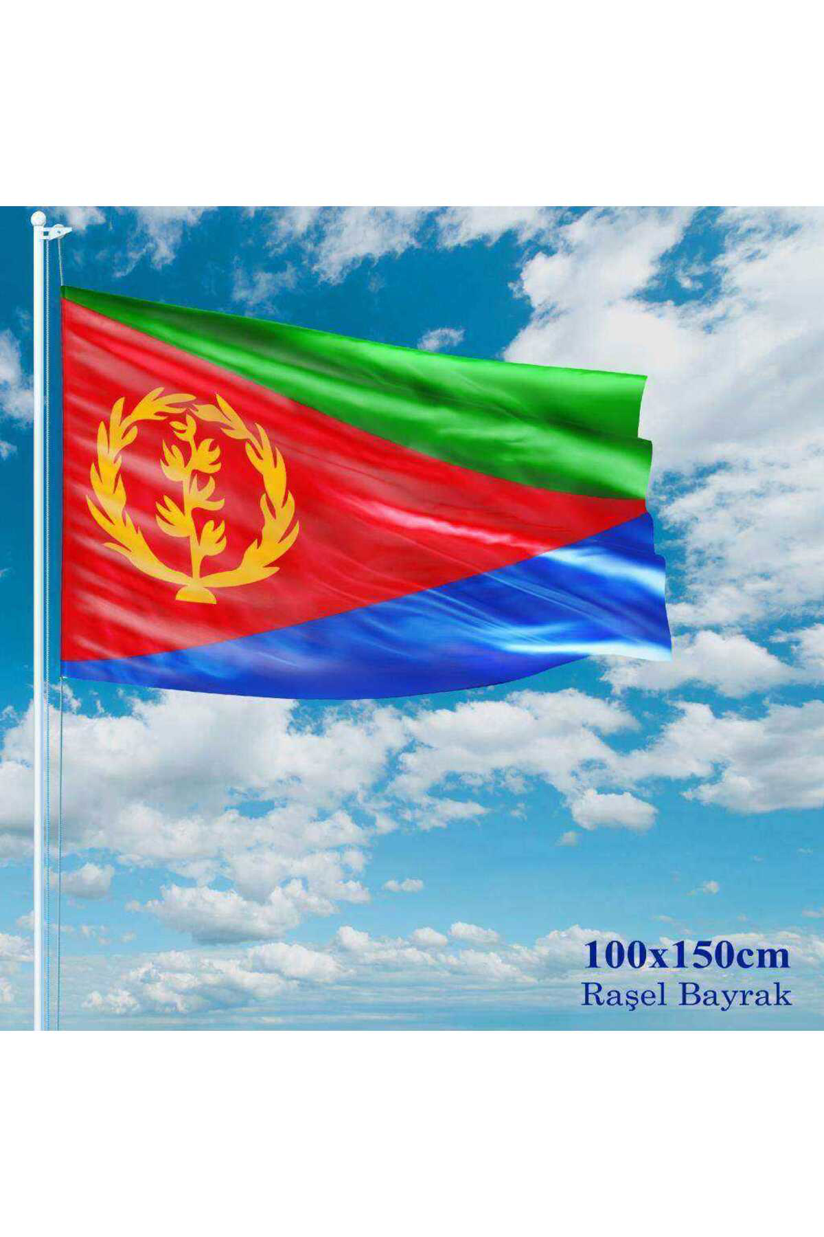Eritre Bayrağı - 100x150 cm (1 metre x 1,5 metre) - Raşel Kumaş