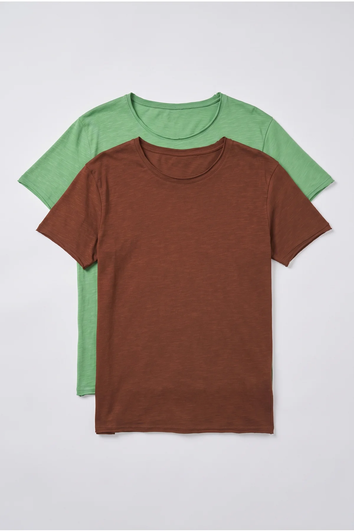 Erkek %100 Pamuk Kayık Yaka Regular Fit Basic 2'li Tişört Seti