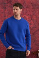 Erkek %100 Pamuk Oversize Bisiklet Yaka Basic 3 İplik Kumaş Şardo