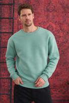 Erkek %100 Pamuk Oversize Bisiklet Yaka Basic 3 İplik Kumaş Şardo