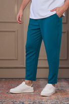 Erkek %100 Pamuk Kısa Paça Pantolon TURKUAZ