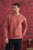 Erkek %100 Pamuk Oversize Bisiklet Yaka Basic 3 İplik Kumaş Şardo