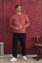 Erkek %100 Pamuk Oversize Bisiklet Yaka Basic 3 İplik Kumaş Şardo