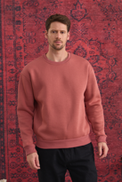 Erkek %100 Pamuk Oversize Bisiklet Yaka Basic 3 İplik Kumaş Şardo