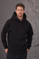 Erkek %100 Pamuk Kanguru Cep Şardonlu Kalın Kapüşonlu Sweatshirt Erkek %100 Pamuk Kanguru Cep Şardonlu Kalın Kapüşonlu Sweatshirt