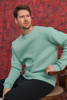 Erkek %100 Pamuk Oversize Bisiklet Yaka Basic 3 İplik Kumaş Şardo