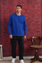 Erkek %100 Pamuk Oversize Bisiklet Yaka Basic 3 İplik Kumaş Şardo