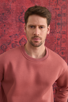 Erkek %100 Pamuk Oversize Bisiklet Yaka Basic 3 İplik Kumaş Şardo