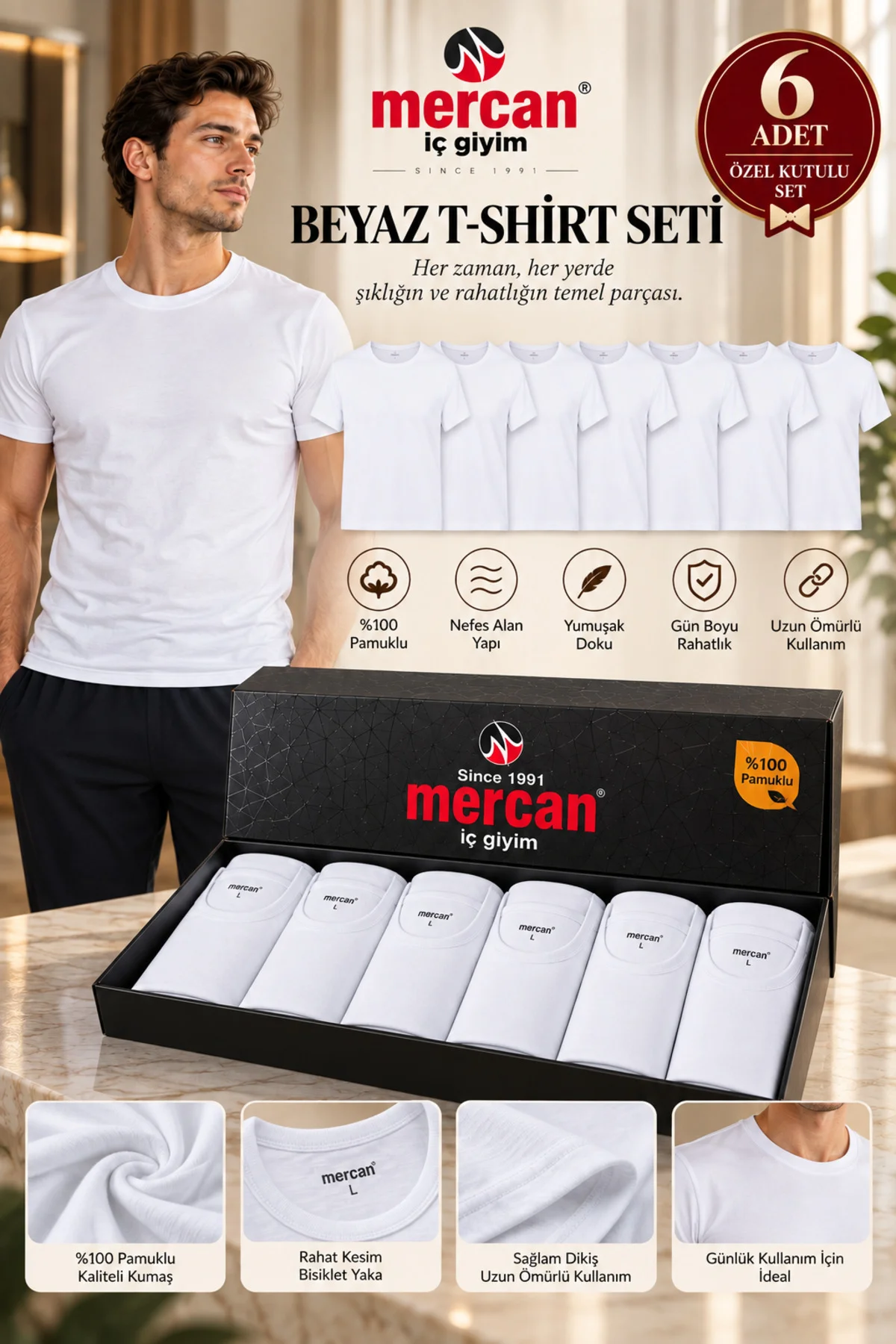 Erkek 18 Parça Damat Çeyiz Seti Özel Kutulu Modal Atlet Tişört Boxer Erkek 18 Parça Damat Çeyiz Seti Özel Kutulu Modal Atlet Tişört Boxer - Görsel 4