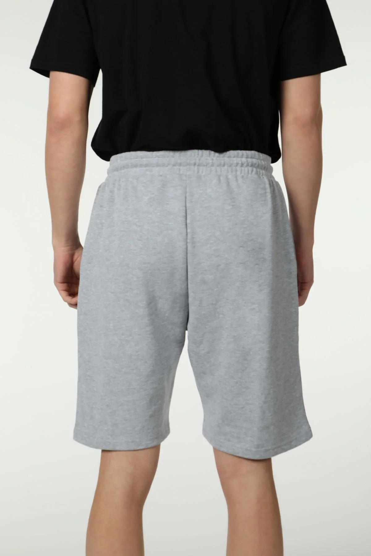 Erkek 3 Iplik Şort Gri Melanj