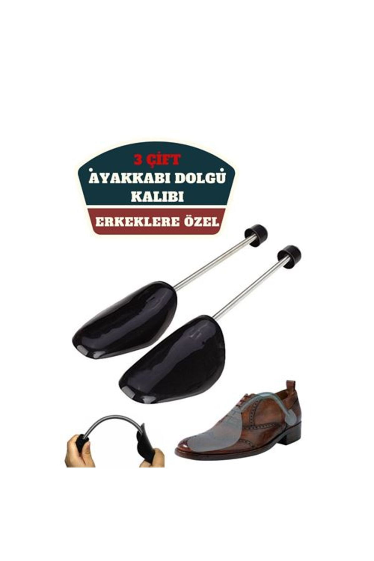 Modacar Erkek 39 46 Ayakkabı Dolgu Kalıbı 3 Çift