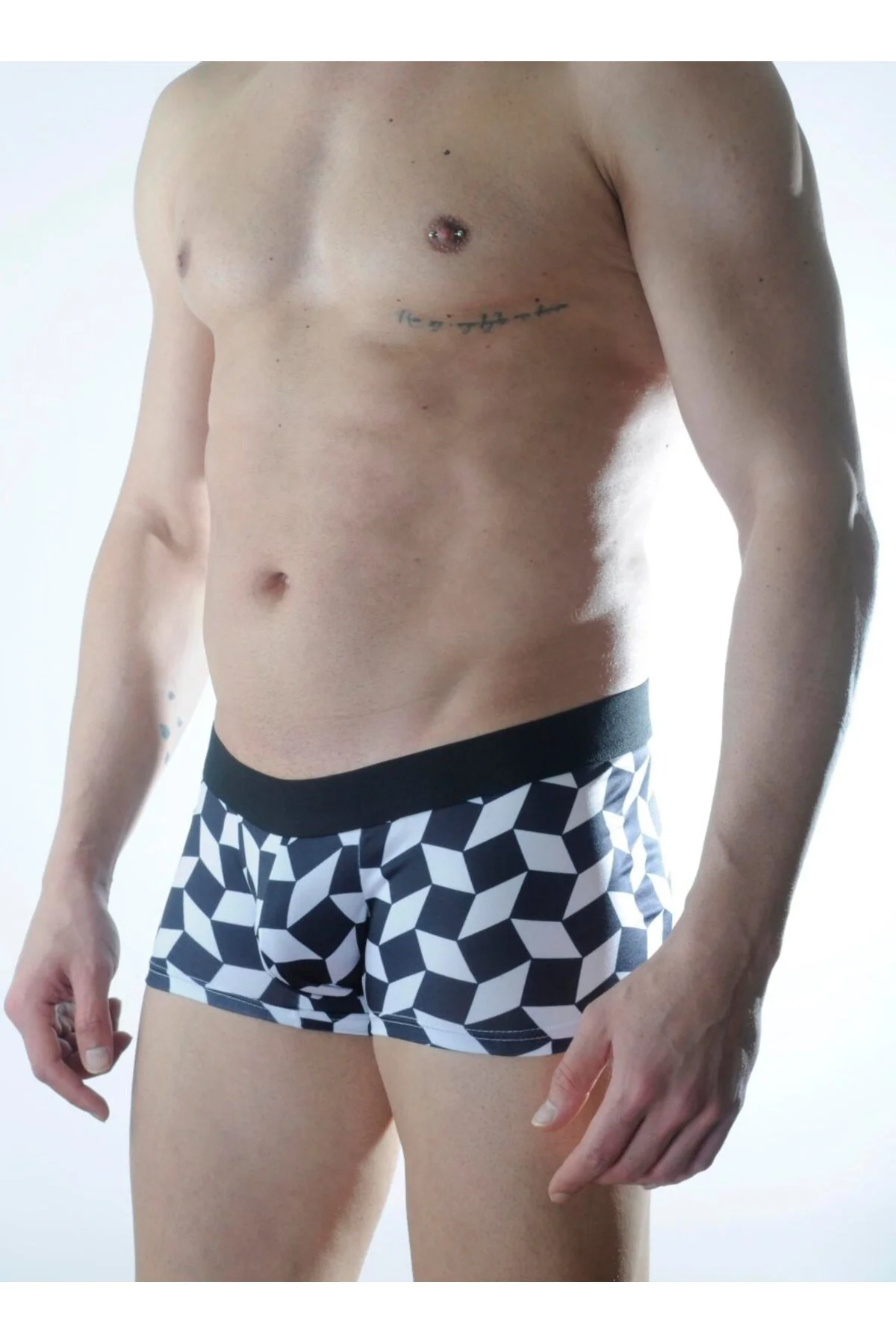 Erkek 3d Küp Desenli Boxer