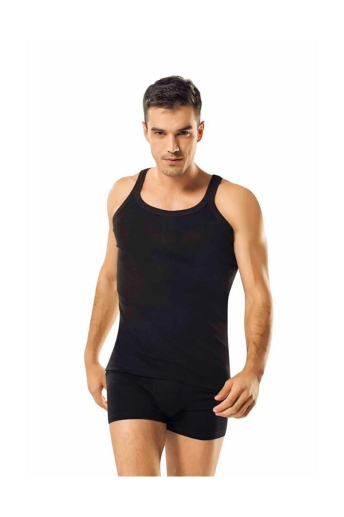 Erkek 3'lü Paket Karışık Renk İnce Askılı Pamuklu Atlet