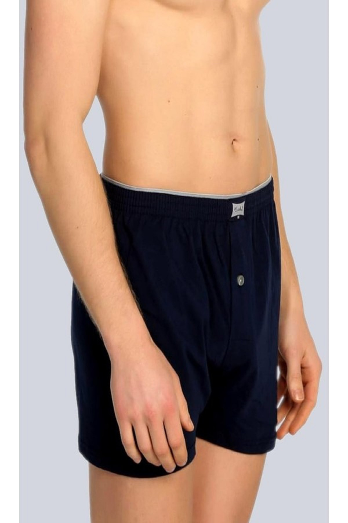 Erkek 6'lı Lacivert Penye Düğmeli Boxer Mrt0117lc6