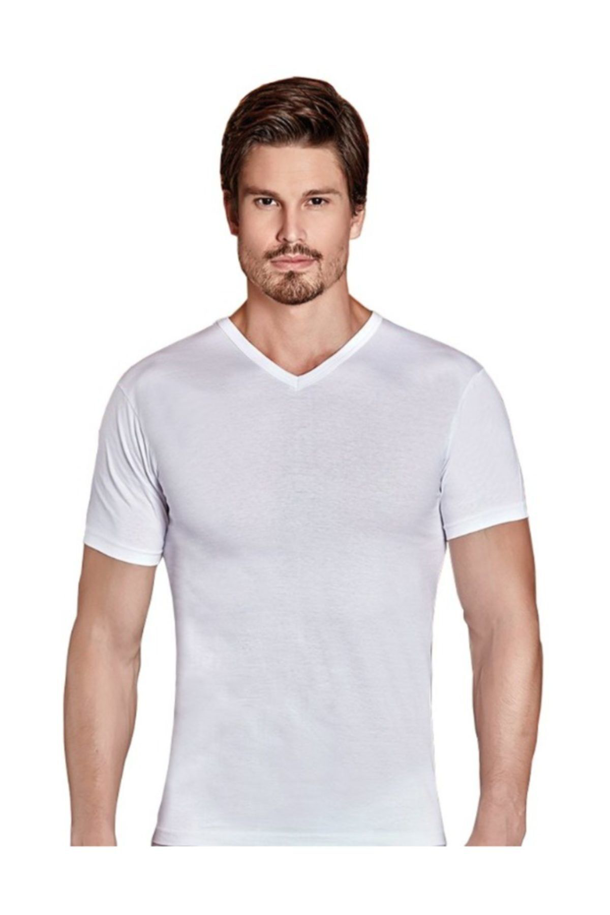 Berrak Erkek 6'Lı Paket  Erkek V Yaka Beyaz Fanila