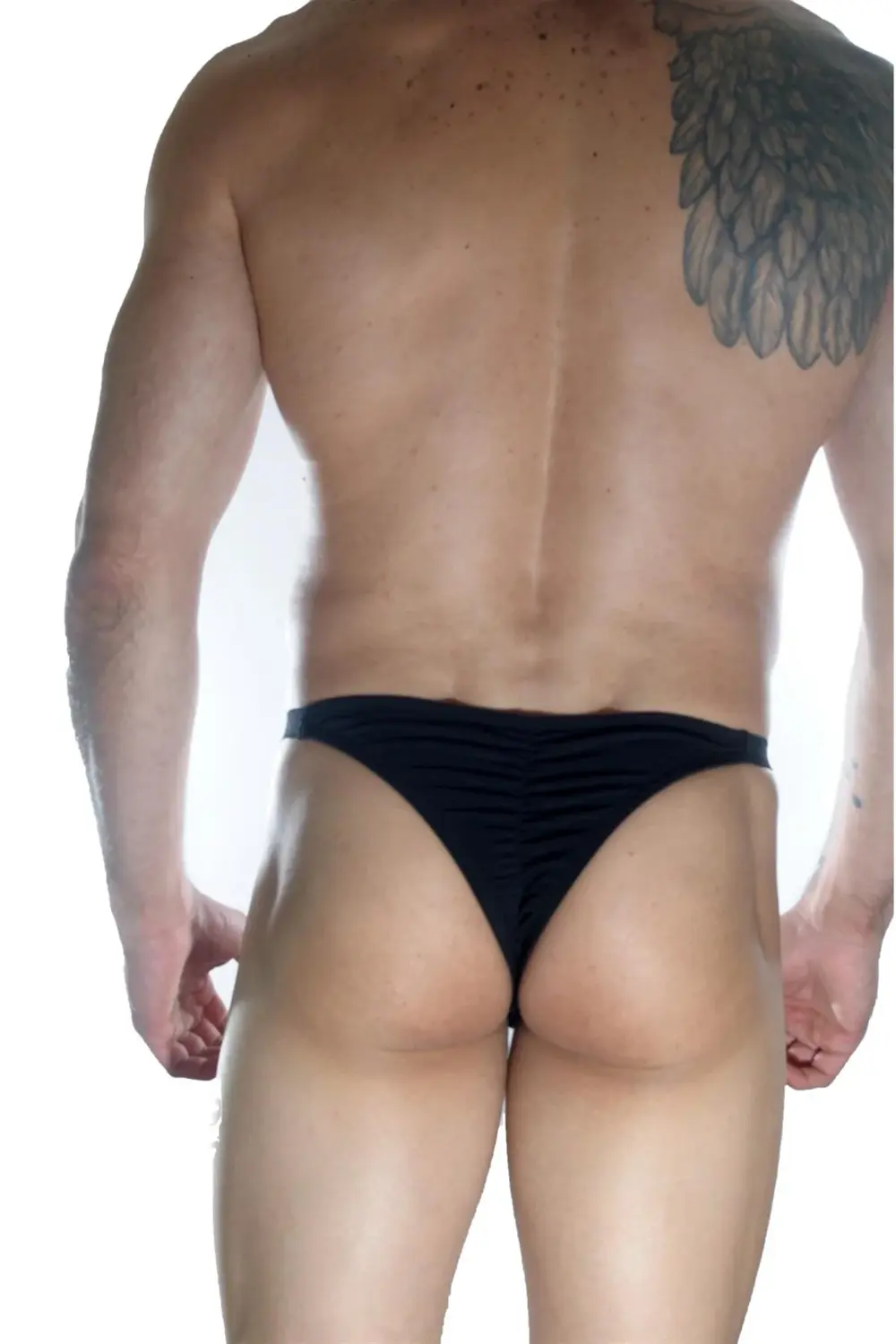 Erkek Arkası Büzgülü Siyah Brazillian Slip