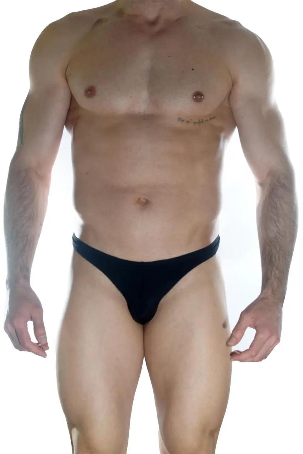 Erkek Arkası Metalli Siyah String