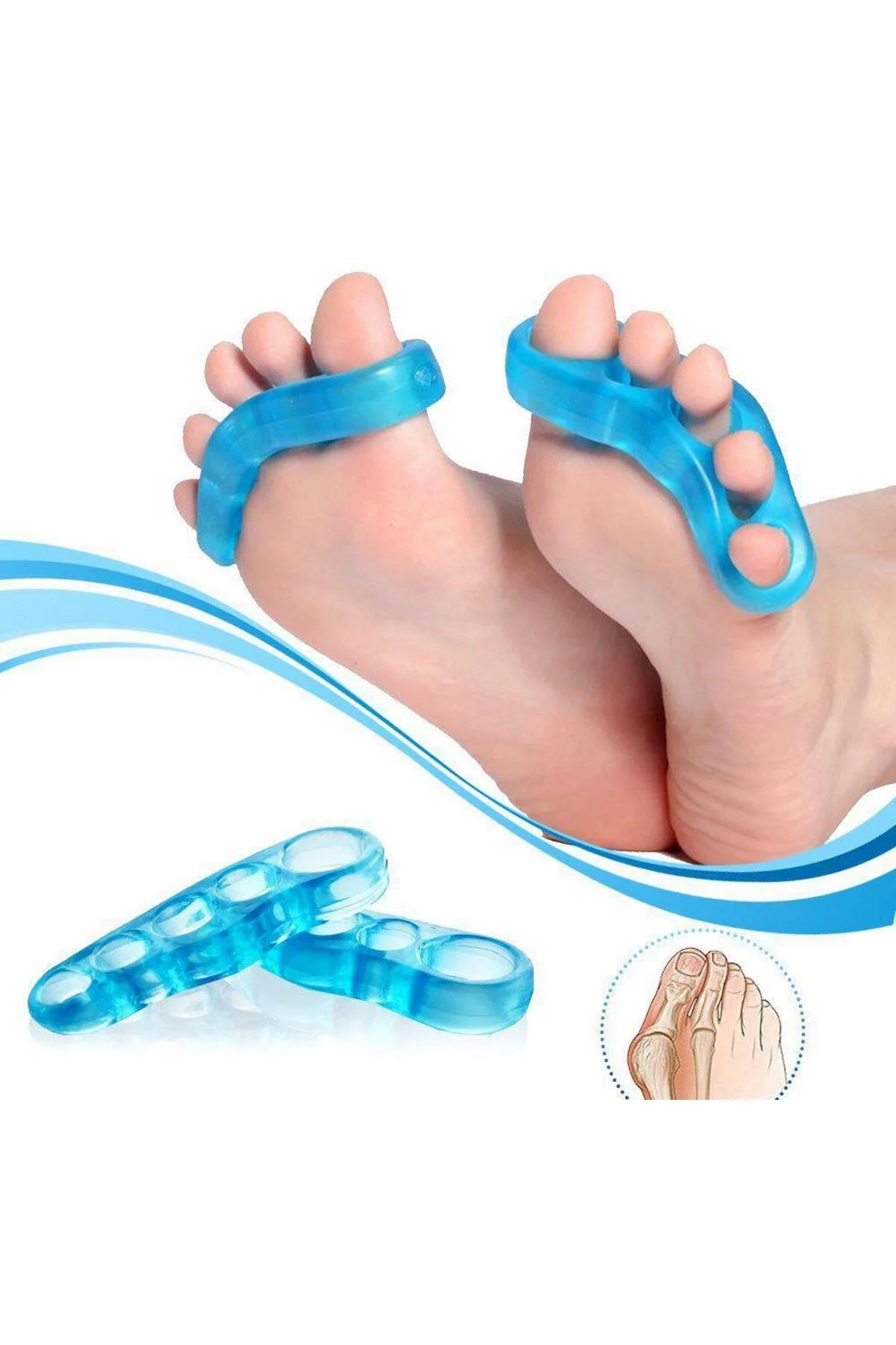 ERKEK AYAK PARMAK DÜZELTİCİ - AYIRICI SİLİKON PAMPERED TOE + JEL TOPUKLUK