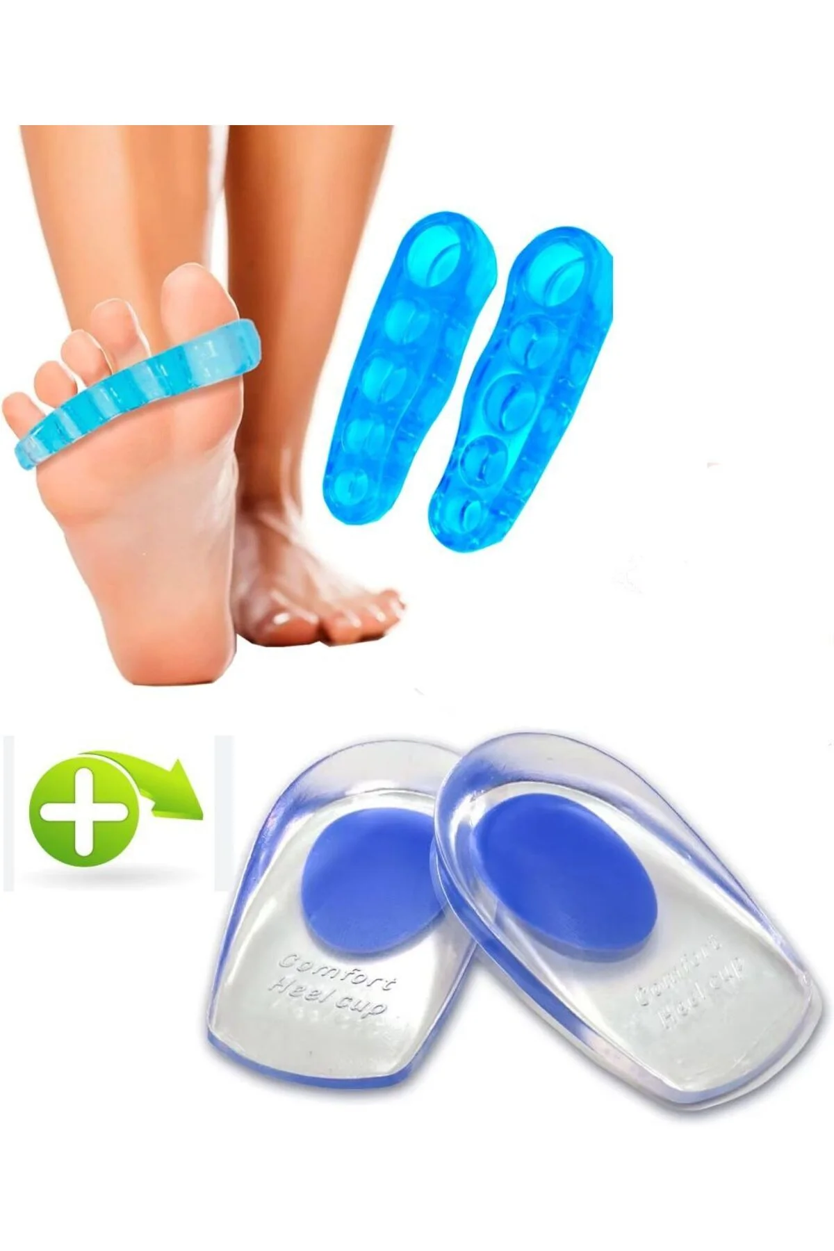 ERKEK AYAK PARMAK DÜZELTİCİ - AYIRICI SİLİKON PAMPERED TOE + JEL TOPUKLUK