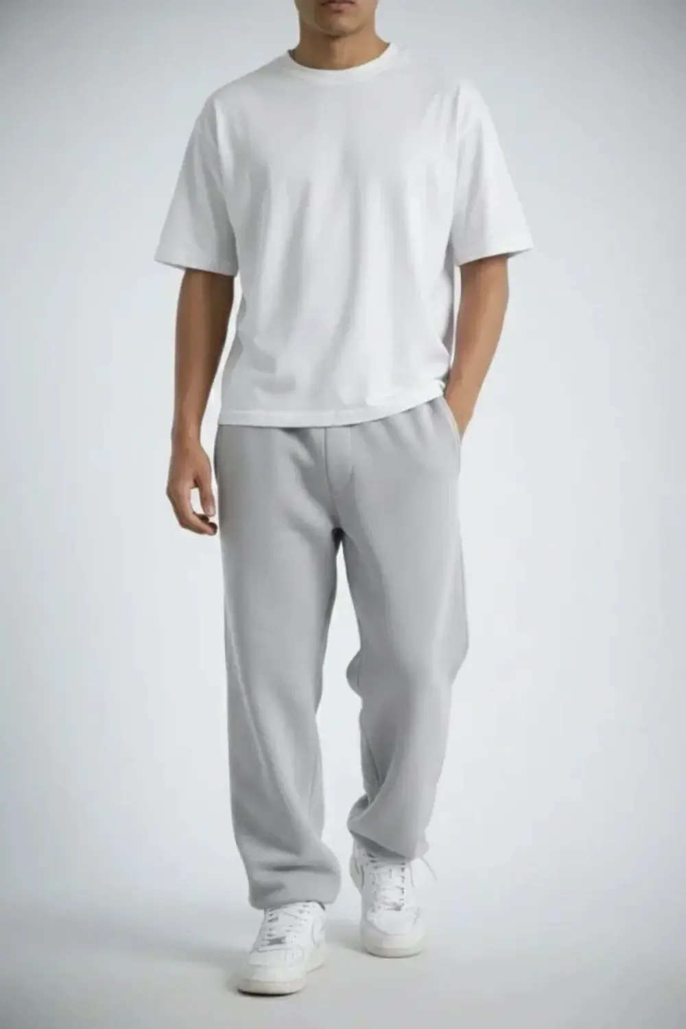 Erkek Baggy Alt Eşofman - Gri