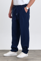 Erkek Baggy Fit LACİVERT Keten Karışımlı Pantolon