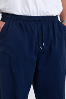 Erkek Baggy Fit LACİVERT Keten Karışımlı Pantolon