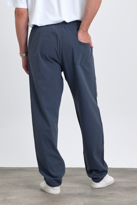 Erkek Baggy Fit FÜME Keten Karışımlı Pantolon