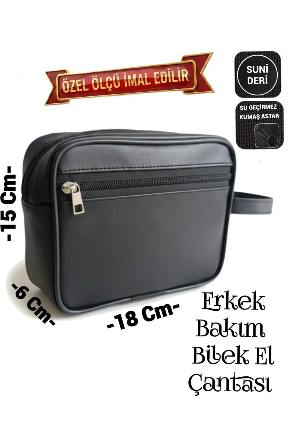ERKEK BAKIM BİLEK EL ÇANTASI SUNİ DERİ