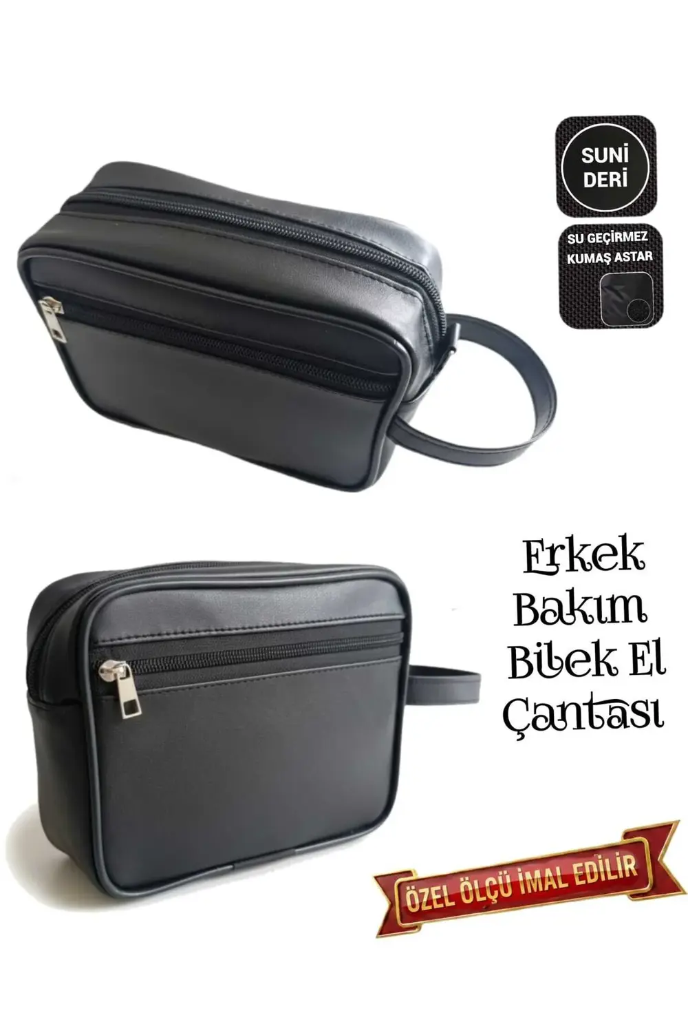 ERKEK BAKIM BİLEK EL ÇANTASI SUNİ DERİ
