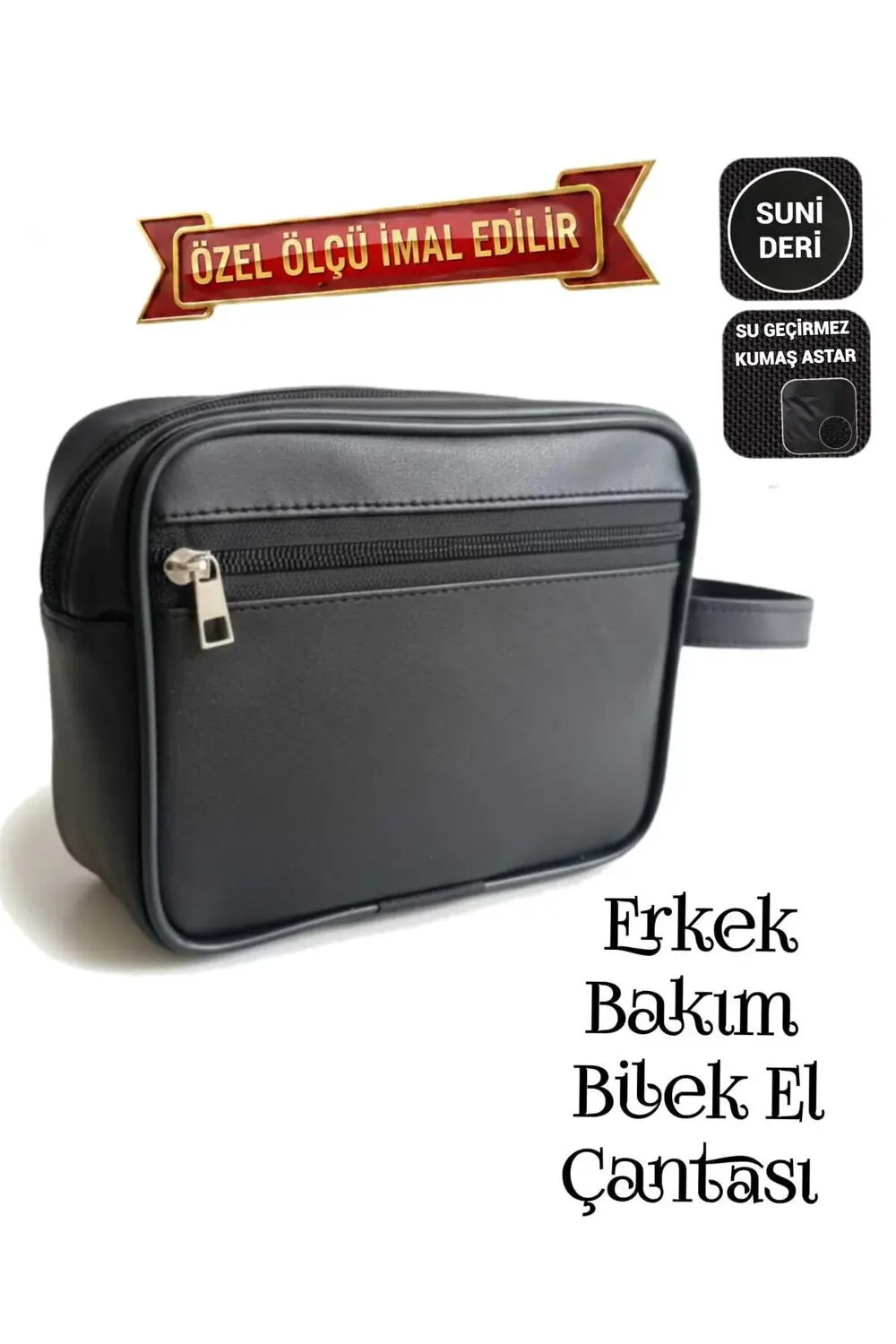 ERKEK BAKIM BİLEK EL ÇANTASI SUNİ DERİ