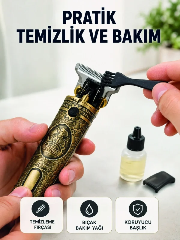 Erkek Bakım Tıraş Makinesi 1500 mAh Lityum Batarya 1 mm 2 mm 3 mm Taraklı