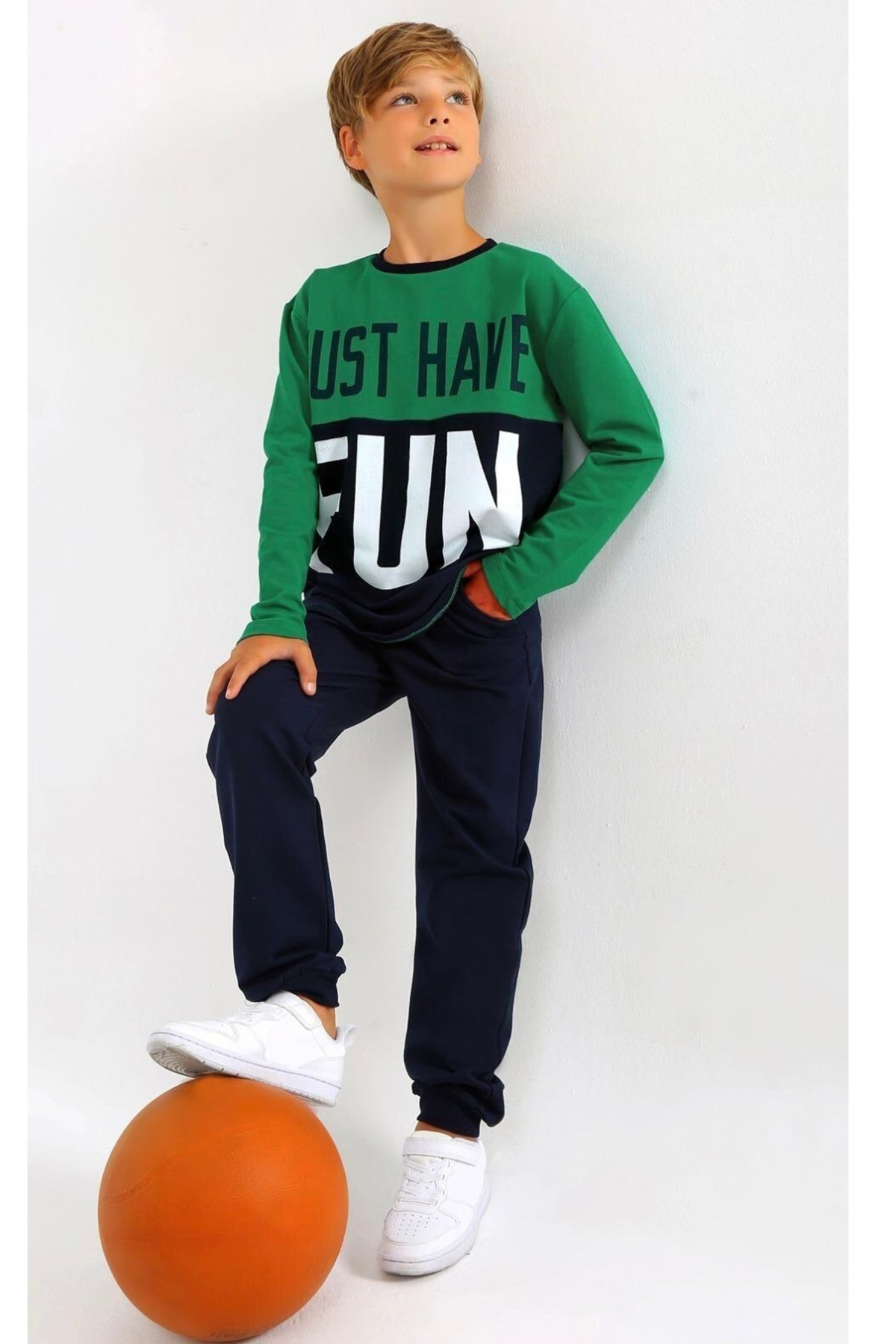 Erkek  Baskılı 10/14 Yaş 2 İp Eşofman Takım