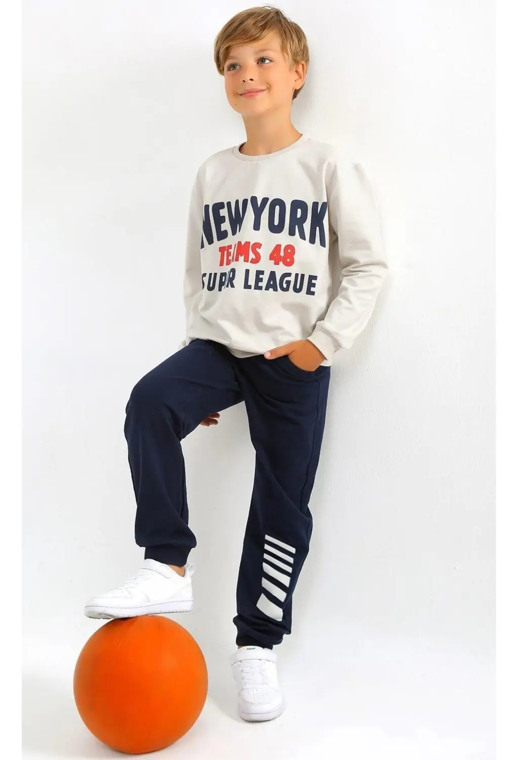 Erkek  Baskılı 10/14 Yaş 2 İp Eşofman Takım