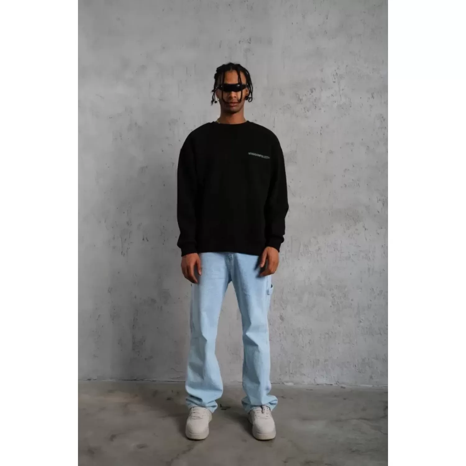 Erkek Baskılı Sweat - Siyah