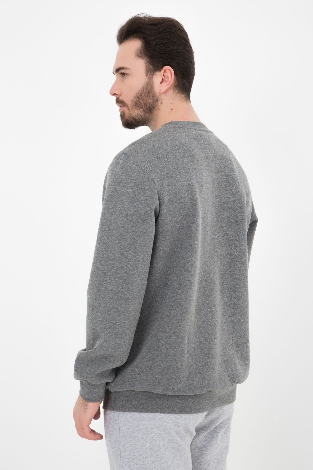 Defys Erkek Baskılı Sweat Antrasit