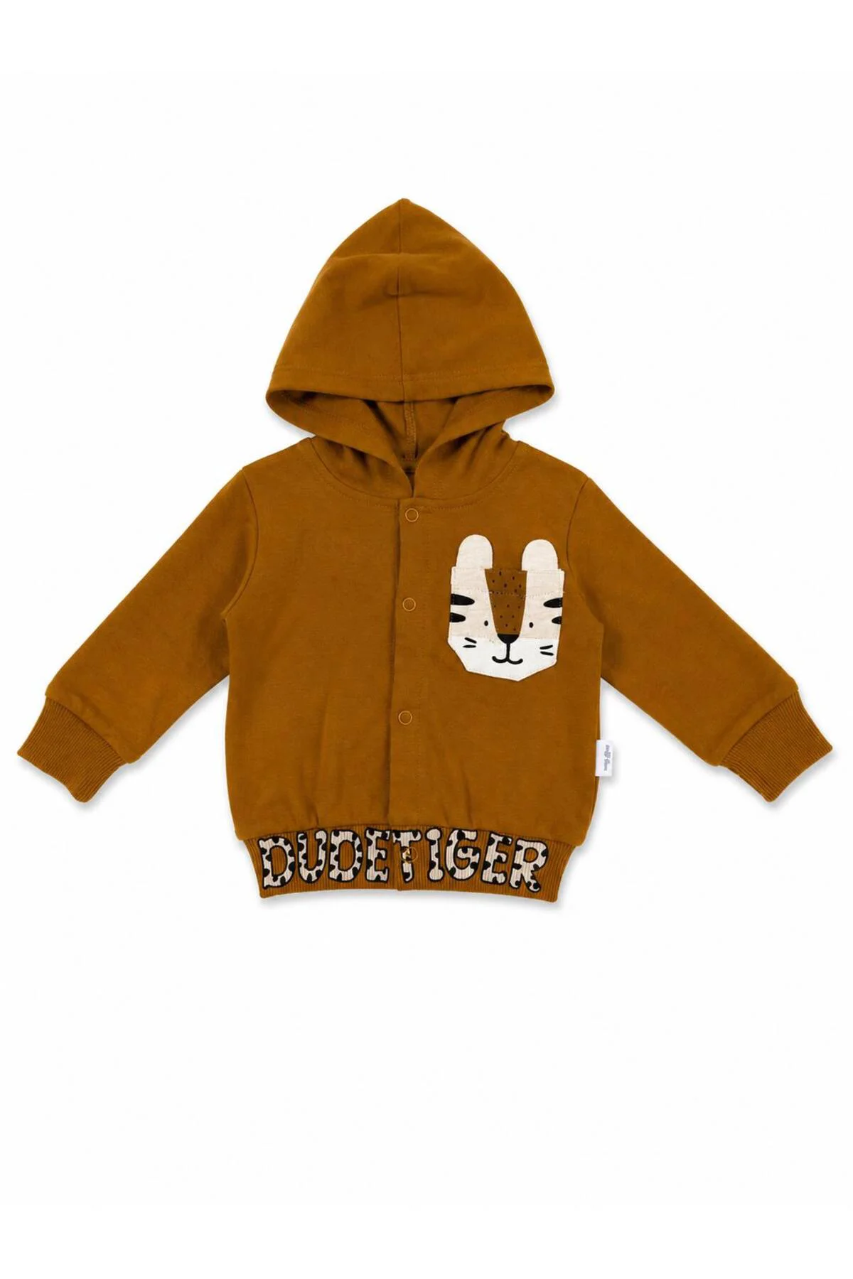 Erkek Bebek 3-12 Ay Kaplan Desenli Kapüşonlu Hırka, Sweatshirt ve Pantolon 3’lü Takım Fiyatı, Yorumları ve Özellikleri