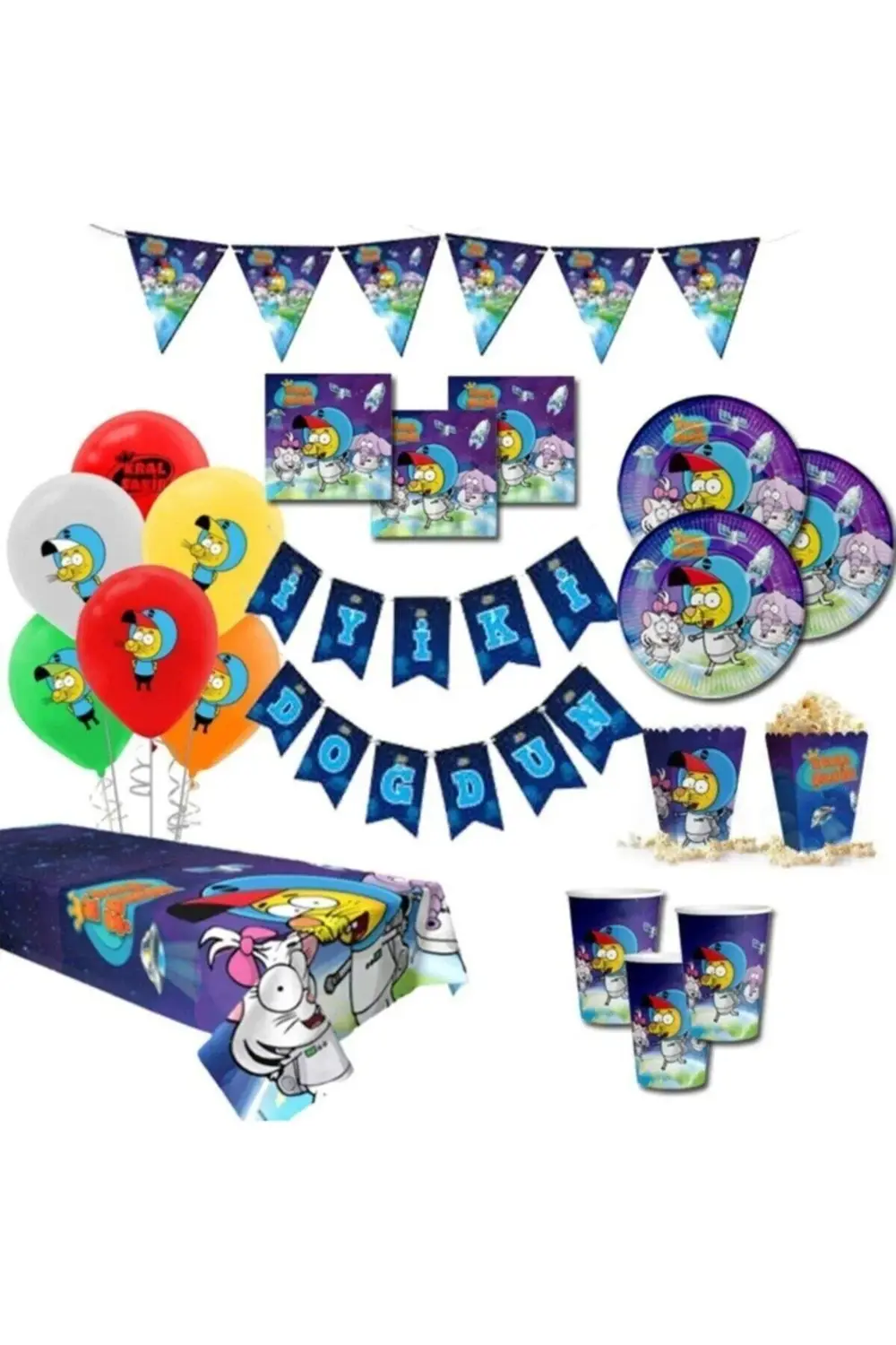 Erkek Bebek Kral Şakir Uzayda Temalı Full Konsept Parti Seti